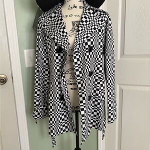 Checkered Michael Kors Black and White Women's Coat